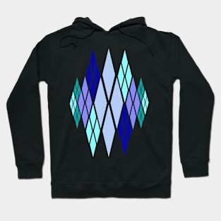 Blue teal diamond design Hoodie